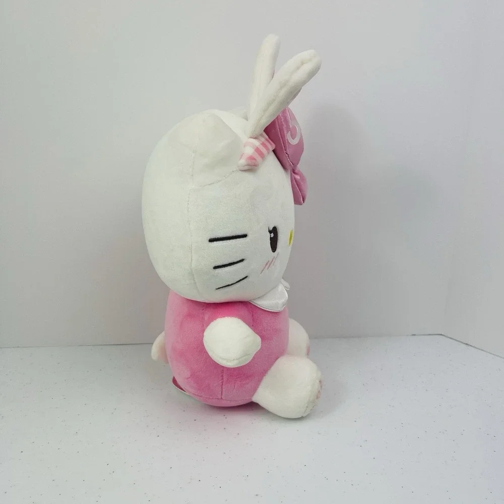 Hello Kitty Pink Plaid‎ Bunny Headband Bow Tutu Blushing Winking Plush 9